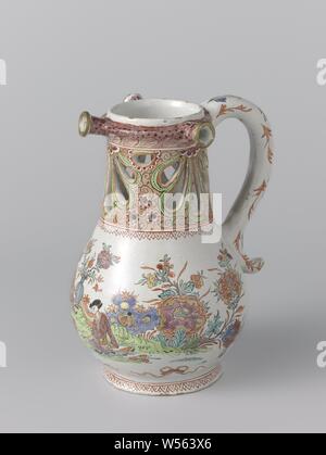 Puzzle kanne Fopkan Fopkan, mehrfarbig mit chinesische Figuren, Chinesisch (andere kulturelle Aspekte), anonyme, Delft, C. 1730 - C. 1760, H 20 cm Stockfoto