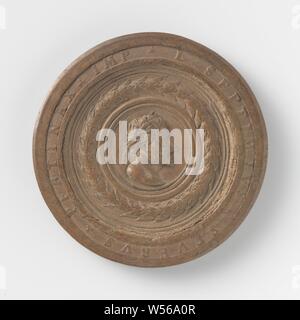 Die Hälfte der Entwürfe mit dem Porträt: Lucius Septimus Severus, L. SEPTIMIVS. SEVERVS. PERTINAX. IMP. (Lucius Septimius Severus, Römischer Kaiser von 193-211)., Neurenberg, 1525-1575, Buchsbaum, d 5,3 cm Stockfoto