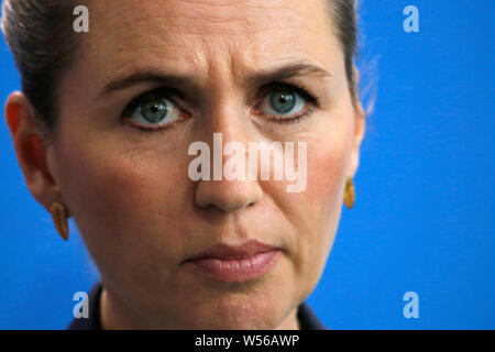 Mette Frederiksen-Treffen der Dt. Bundeskanzlerin mit der daenischen Ministerpraesidenten, Bundeskanzleramt, 11. Juli 2019, Berlin/Mette Frederikse Stockfoto