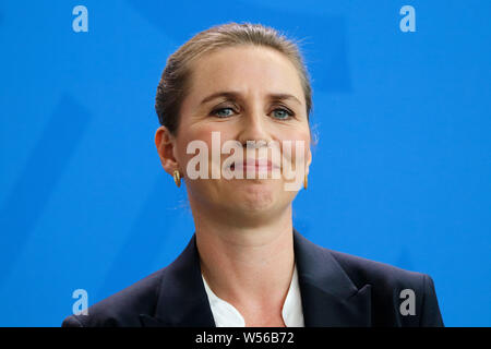 Mette Frederiksen-Treffen der Dt. Bundeskanzlerin mit der daenischen Ministerpraesidenten, Bundeskanzleramt, 11. Juli 2019, Berlin/Mette Frederikse Stockfoto