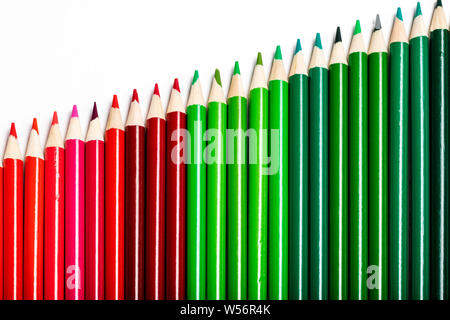 Buntstifte, business Grafik der Steigerung der Gewinne Stockfoto