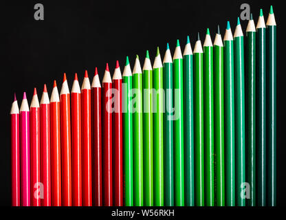 Buntstifte, business Grafik der Steigerung der Gewinne Stockfoto