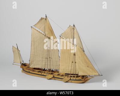 Modell einer Kriegsgaleere, Seeteufel (Schiff), anonyme, Unbekannt, C. 1800 - C. 1807, Holz (Pflanzen), Seil, textilen Materialien, H 61,5 cm x L 79,5 cm x W 12,5 cm h 61,5 cm x W 93 cm x d 18 cm Stockfoto