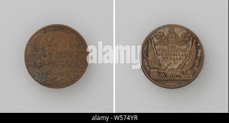 Albert, Prinz von Saxony-Coburg-Gotha, Ehemann von Victoria, Königin von Großbritannien, Kupfer-Medaille. Vorderseite: Brust Büste in einem Manuskript. Rückwärtsgang: Inschrift, Albert (Prinz von Saxony-Coburg und Gotha), Victoria (Königin von Großbritannien und Irland), anonyme, England, 1840, kupfer (Metall), markanten (Metallverarbeitung), d 1 cm × w 0,49 Stockfoto