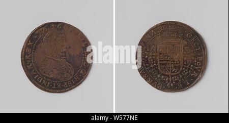 Philipp IV., König von Spanien, gezählt Token im Auftrag der Rat der Finanzminister, Kupfer Token belastet. Front: Die man-Büste im Inneren. Rückwärtsgang: gekrönte Wappen, hängen mit der Orden vom Goldenen Vlies in einem Wrap, Philip IV (König von Spanien), Rat der Finanzminister, anonym, Brüssel, 1663, kupfer (Metall), markanten (Metallverarbeitung), d 3,3 cm × w 5,88 Stockfoto