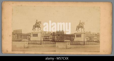 Reiterstandbild von Heinrich IV. von Frankreich auf die Pont Neuf in Paris, Reiterstatue, Pont Neuf, Henry IV (König von Frankreich und Navarra), anonyme, Paris, C. 1850 - C. 1880, Fotopapier, Karton, Eiklar drucken, H 85 mm x B 175 mm Stockfoto