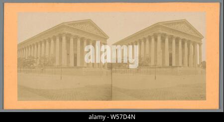 Blick auf La Madeleine in Paris, Kirche (außen), Madeleine, anonyme, Paris, 1850 - C. 1880, Fotopapier, Karton, Eiklar drucken, H 85 mm x B 172 mm Stockfoto