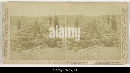 Wenn Brüllen der Kanone ist noch "Schlafen von ihren Armen (31. 30.) bevor Colesberg, Südafrika, Underwood und Underwood, 1901 Stockfoto