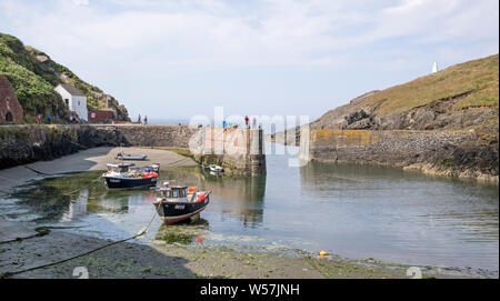 Der Hafen von Porthgain ein Dorf an der Küste im Pembrokeshire Coast National Park, Wales, Großbritannien Stockfoto