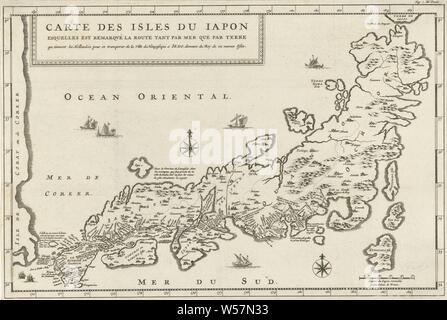 Karte von Japan Carte des Isles du Japon (Titel auf Objekt), Drucken oben rechts markiert: Pag. 1. Tom. III, Karten der einzelnen Länder oder Regionen, Japan, Jan Luyken, Amsterdam, 1681, Papier, Ätzen, H 220 mm x B 325 mm Stockfoto