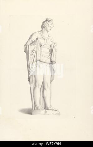 Mulier impudica Galleria Giustiniana Del Marchese Vincenzo giustiniani I (Titel der Serie), Statue einer Frau ihr Kleid Holding. Auf der Basis der Wappen von Vincenzo Giustiniani, Unsittlichkeit, Frechheit, der facciatigine' (Ripa), Skulptur, die Vervielfältigung von Skulptur, Johann Friedrich Greuter (auf Objekt erwähnt), 1636, Papier, Gravur, H 368 mm x B 235 mm Stockfoto