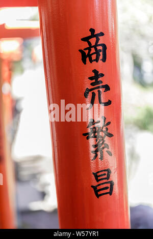 Torii Gates in Nezu Heiligtum in Bunkyo Bezirk, Tokyo, Japan. Stockfoto