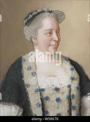 Maria Theresia von Österreich (1717-1780), Erzherzogin von Österreich, Königin von Ungarn und Böhmen, römisch-deutsche Kaiserin, Portrait von Maria Theresia (1717-1780), Kaiserin von Österreich, Königin von Ungarn und Böhmen. Die Hälfte auf der rechten Seite. Teil der Pastelle Sammlung, Maria Theresia (römisch-deutschen Kaiserin), Jean-Etienne Liotard, 1762, Pergament (tierisches Material), h 62,5 cm x W 50,7 cm w 9,2 kg h 77,5 cm x W 65,6 cm x T 5,2 cm Stockfoto