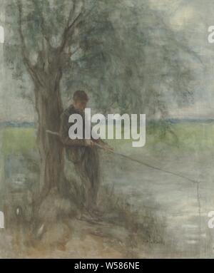 Ein angler, Angeln, Jozef Israels, 1834-1911, Papier, Pinsel, H 735 mm x B 610 mm Stockfoto