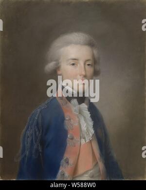 Willem Frederik (1772-1843), Prinz von Oranien-nassau. Ältester Sohn von Prinz William V, später Wilhelm I., König der Niederlande, Portrait von Willem Frederik (1772-1843, Prinz von Oranien-nassau. Ältester Sohn von Prinz Willem V., König der Niederlande. Rechts ist Teil einer Serie von neun Porträts von Prinzen und Prinzessinnen aus dem Hause Oranje-Nassau, Johann Friedrich August Tischbein, 1788, Pergament (tierisches Material), h 61,6 cm x W 50 cm w 8,2 kg Stockfoto