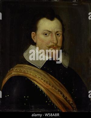 Portrait von Louis Henry, Fürsten von Nassau-Dillenburg, Portrait von Lodewijk Hendrik (1594-1661), Prinz von Nassau-Dillenburg. Büste nach rechts, in der Rüstung. Teil der Serie von Porträts aus dem Honselaarsdijk Haus., anonym, Holland, C. 1625 - C. 1650, Panel, Ölfarbe (Lack), Support: h 30,6 cm x W 24,9 cm t 1,0 cm d 2,0 cm Stockfoto