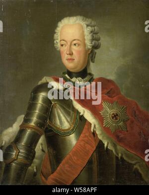Portrait von August Wilhelm (1722-1758), Prinz von Preußen. Stehend mit halber Länge in Rüstung., Antoine Pesne (Kopieren nach), 1740-1800, Leinwand, Ölfarbe (Lack), h 80,5 cm x W 65,7 cm x t 3 cm h 89,1 cm x W 74,3 cm x T 9,8 cm Stockfoto