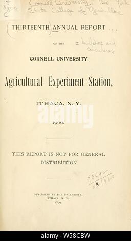 Jahresbericht... [Bulletins und Rundschreiben]: Cornell University. New York State College für Landwirtschaft