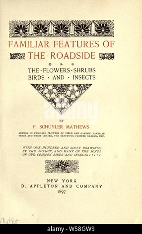 Vertraute Funktionen von der Straße; die Blumen, Büsche, Vögel und Insekten: Mathews, F. Schuyler (Ferdinand Schuyler), 1854-1938 Stockfoto