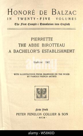 Honoré de Balzac in 25 Bänden: die erste vollständige Übersetzung in Englisch, mit Illustrationen von Zeichnungen auf den Wald von berühmten französischen Künstler: Balzac, Honoré de, 1799-1850 Stockfoto