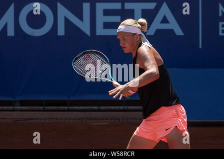 Prag, Tschechische Republik, 25. Juli 2019. Johana Markova (CZE) beim Spiel gegen Tereza Martincova (CZE) im Vorteil Autos Prag Open 2019 Stockfoto