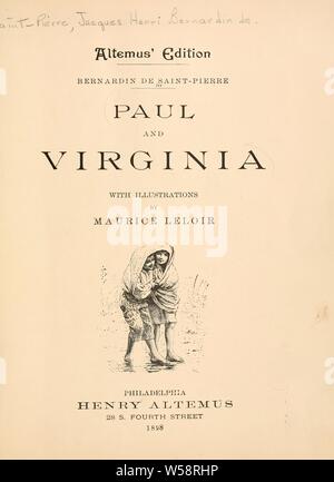 Paul und Virginia:, Bernardin de Saint-Pierre, 1737-1814 Stockfoto