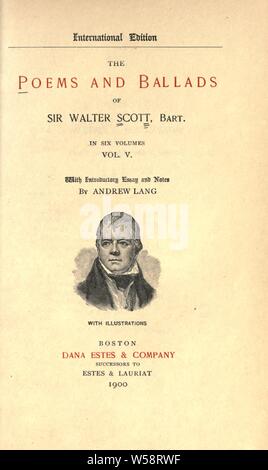 Die Gedichte und Balladen von Sir Walter Scott: Scott, Walter, Sir, 1771-1832 Stockfoto