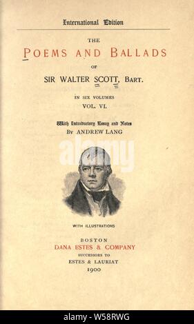 Die Gedichte und Balladen von Sir Walter Scott: Scott, Walter, Sir, 1771-1832 Stockfoto