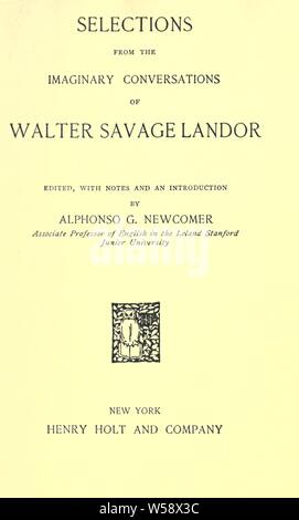 Eine Auswahl aus dem Imaginären Gesprächen von Walter Savage Landor: Landor, Walter Savage, 1775-1864