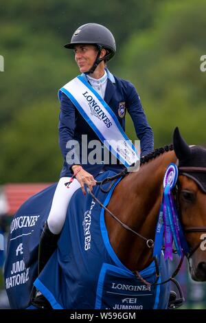 Hickstead, Vereinigtes Königreich. 26. Juli, 2019. Preisgekrönte schwedische Team Mitglieder an der Longines FEI Jumping Nations Cup von Großbritannien. Kredit Elli Birke/SIP-Foto Agentur/Alamy leben Nachrichten. Stockfoto