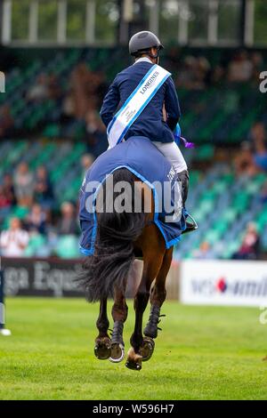 Hickstead, Vereinigtes Königreich. 26. Juli, 2019. Preisgekrönte schwedische Team Mitglieder an der Longines FEI Jumping Nations Cup von Großbritannien. Kredit Elli Birke/SIP-Foto Agentur/Alamy leben Nachrichten. Stockfoto