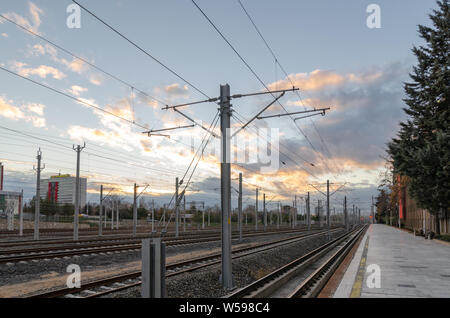 Ankara, Türkei - März 17,2019: Bahn am Bahnhof. Reisen und Verkehr Konzept Stockfoto