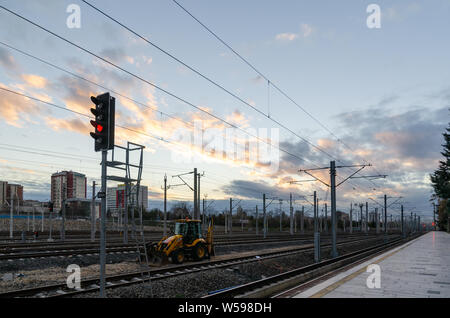 Ankara, Türkei - März 17,2019: Bahn am Bahnhof. Reisen und Verkehr Konzept Stockfoto