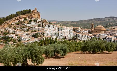 Vista del Pueblo de Montefrío desde un-Mirador, Granada (España) Stockfoto