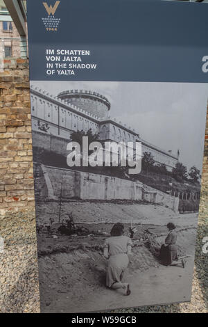 Berlin, August 2014: Warschauer Aufstand 1944 Ausstellung zum Gedenken an Ausbruch von Kämpfen gegen die Nazis in Warschau während des Zweiten Weltkrieges im Zweiten Weltkrieg Stockfoto