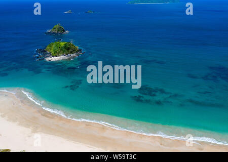 Luftaufnahme von Nacpan Beach, El Nido, Palawan, Philippinen Stockfoto