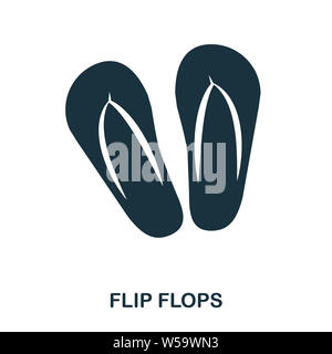 Flip Flops-Symbol. Flaches Design mit Symbolen. UI. Abbildung des Symbols für Flip-Flops. Piktogramm isoliert auf Weiß. Bereit für die Verwendung im Web-Design, Apps, Software Stockfoto