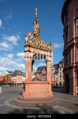 Mainz, Marktplatz vor dem Dom, Häuserzeile Stockfoto