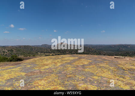 Einen ungestörten Blick über Matobo National Park von hoch. Stockfoto