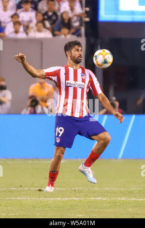 East Rutherford, United States. 26. Juli, 2019. Diego Costa von Atlético Madrid, während ein Spiel gegen Real Madrid gilt gleiches für die Internationale Champions Cup in MetLife Stadium in East Rutherford in den USA am Freitag Abend, 26. Credit: Brasilien Foto Presse/Alamy leben Nachrichten Stockfoto