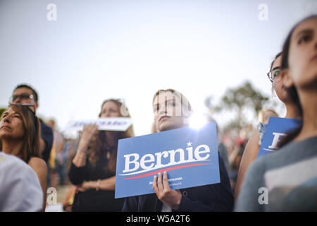 Juli 26, 2019: Bernie Sanders spricht auf der Kundgebung in Santa Monica High School in Santa Monica, CA (Credit Bild: © Jason Ryan/ZUMA Draht) Stockfoto