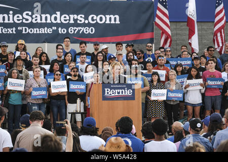 Juli 26, 2019: Bernie Sanders spricht auf der Kundgebung in Santa Monica High School in Santa Monica, CA (Credit Bild: © Jason Ryan/ZUMA Draht) Stockfoto