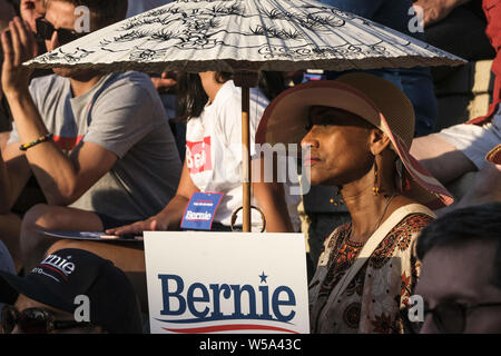 Juli 26, 2019: Bernie Sanders spricht auf der Kundgebung in Santa Monica High School in Santa Monica, CA (Credit Bild: © Jason Ryan/ZUMA Draht) Stockfoto