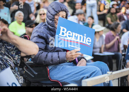 Juli 26, 2019: Bernie Sanders spricht auf der Kundgebung in Santa Monica High School in Santa Monica, CA (Credit Bild: © Jason Ryan/ZUMA Draht) Stockfoto