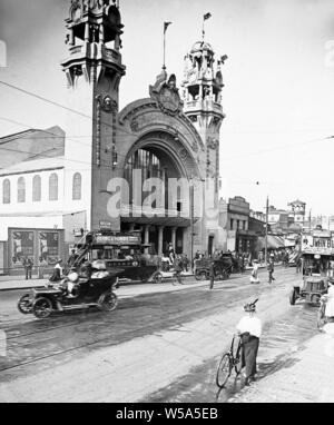 Haupteingang, Franco Britischen Weißen Stadt Ausstellung in London im Jahr 1908 Stockfoto