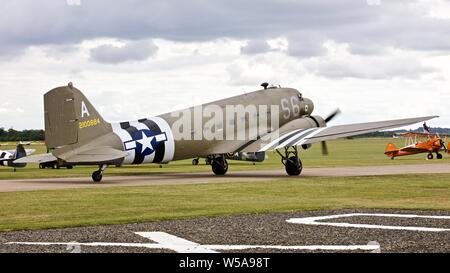 Aces High C-47 am 2019 Flying Legends Airshow Stockfoto