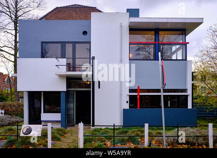 Gerade aus Sicht der Rietveld-Schröder-Haus in Utrecht. Stockfoto