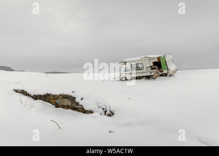 Schnee Szene in Montgomery County, New York, Mohawk Valley, USA. Stockfoto