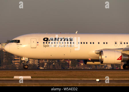 Qantas Boeing 767 Airliner vom Flughafen Sydney. Stockfoto