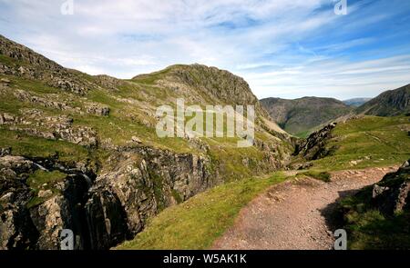 Der Leiter des Piers Gill unter Lingmell fiel Stockfoto